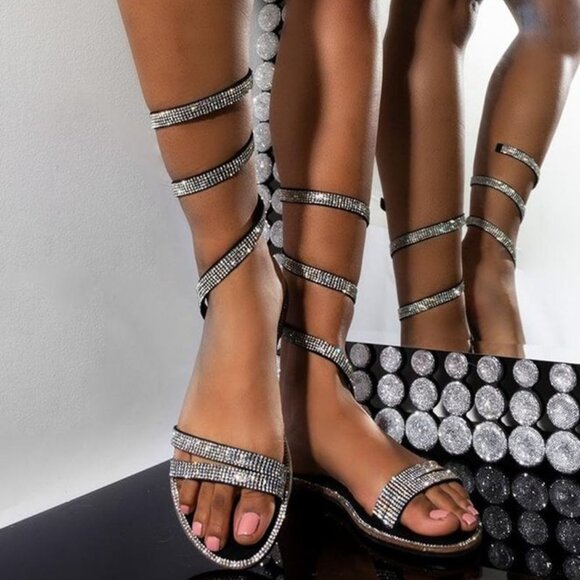 Azalea Wang TELL ME SOMETHING I WANT TO HEAR DIAMOND SANDAL - Picture 1 of 2